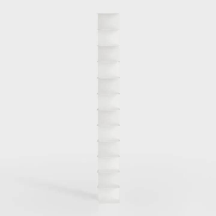 Minimalist White Solid Wood Tall Bookshelf 3D Model