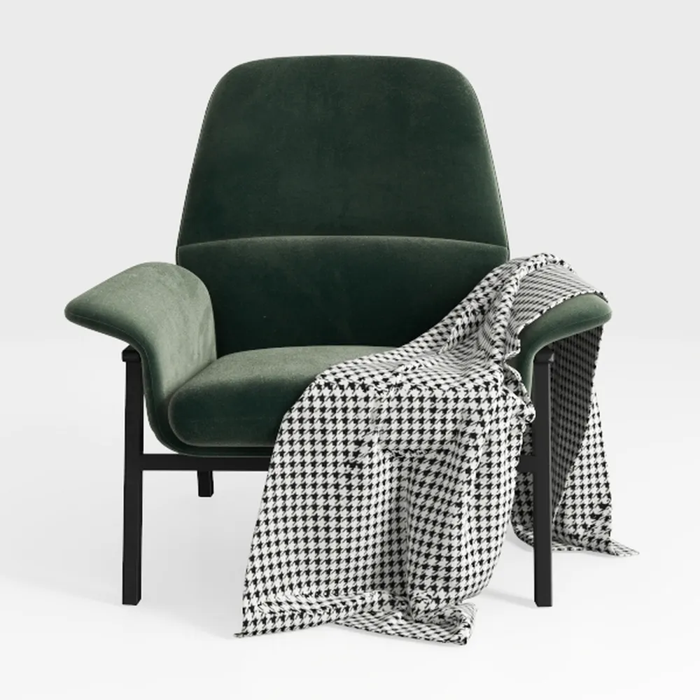 Aklaus Velvet Accent Chair Set of 2 for Living