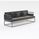 Modern L-Shaped Outdoor Conservation Sofa Set with Right 45 Degree View