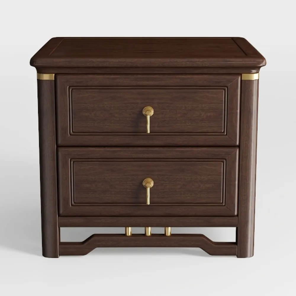 Farmhouse Nightstand with Charging Station, Rustic