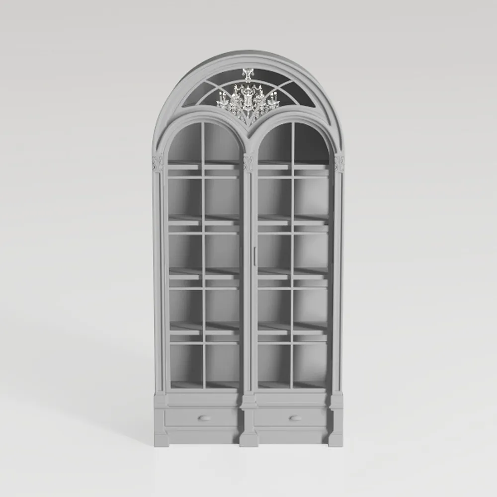 Kitchen Pantry Cabinet, Arched Bookshelf Bookcase