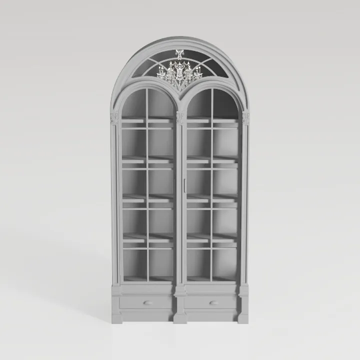 Kitchen Pantry Cabinet, Arched Bookshelf Bookcase