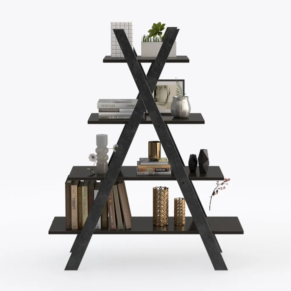 Recaceik 4-Tier Bookshelf, A-Shaped Bookcase
