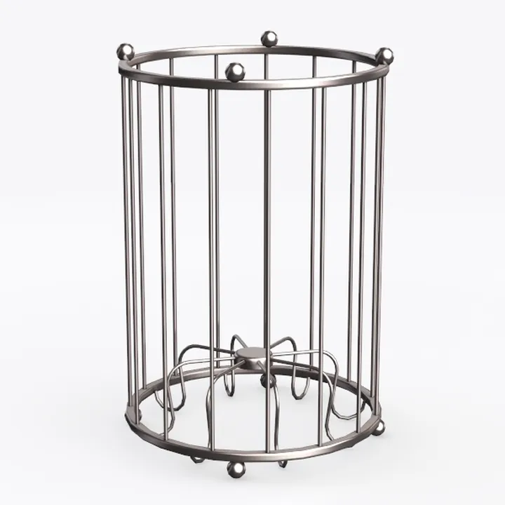 Modern Metal Cylindrical Open Storage Rack 3D Model