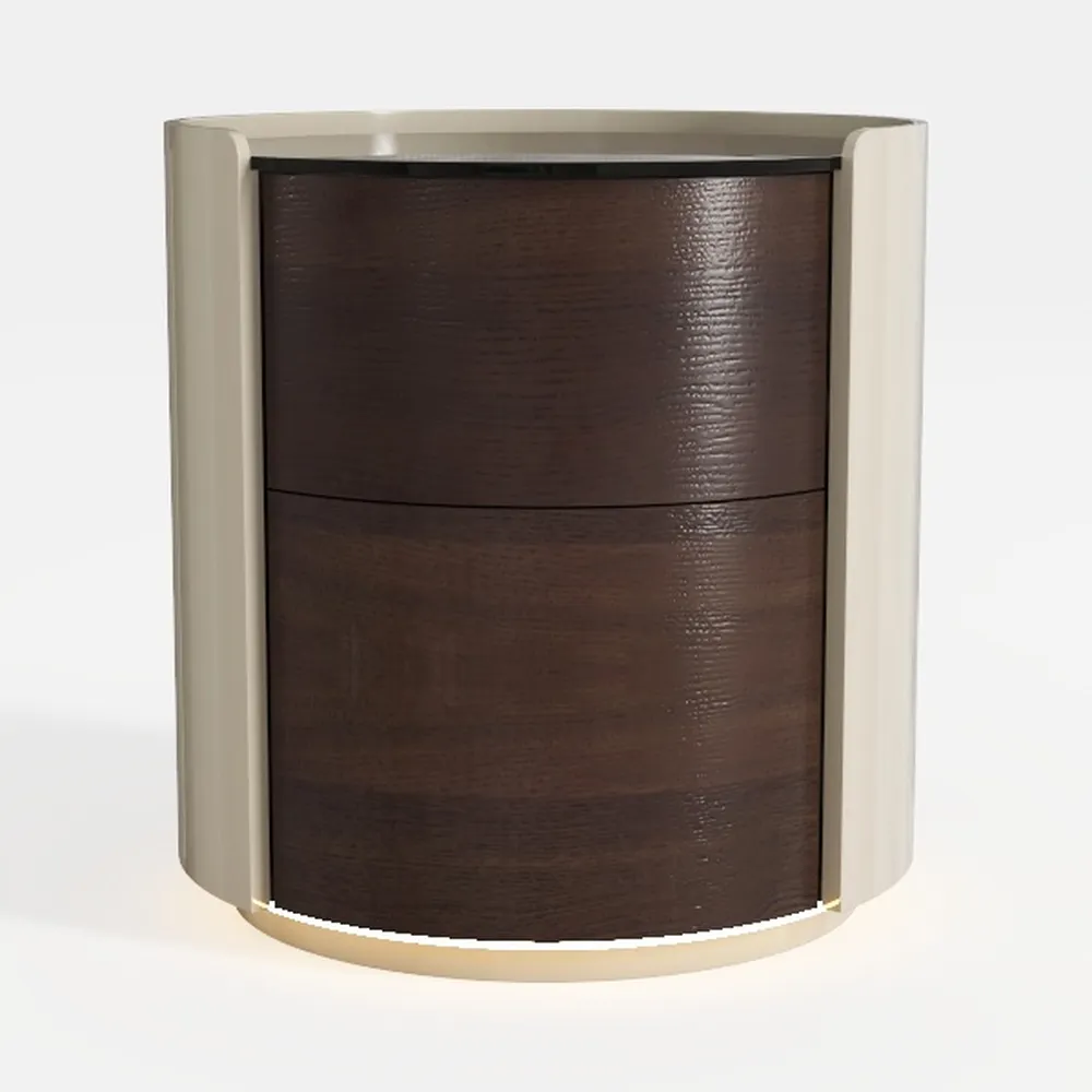 LITTLE TREE Small Side Table, Round Solid Wood End