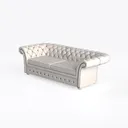 Chesterfield Loveseat, Modern Leather Sofa Tufted Left 45 Degree View