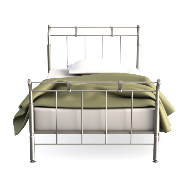 vidaXL Metal Bed Frame with Headboard, Single Bed