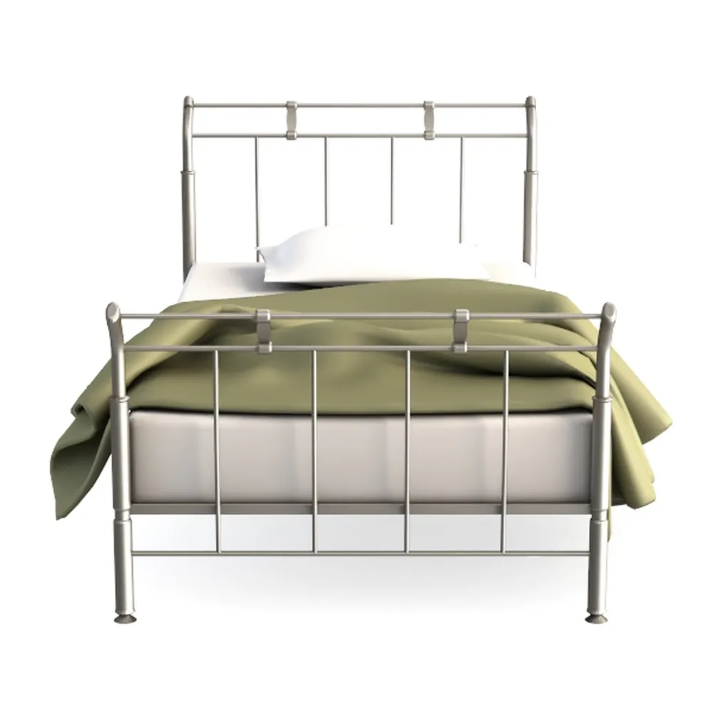 vidaXL Metal Bed Frame with Headboard, Single Bed