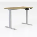 Modern Solid Wood Top Metal Frame Electric Standing Desk 3D Model Right 45 Degree View