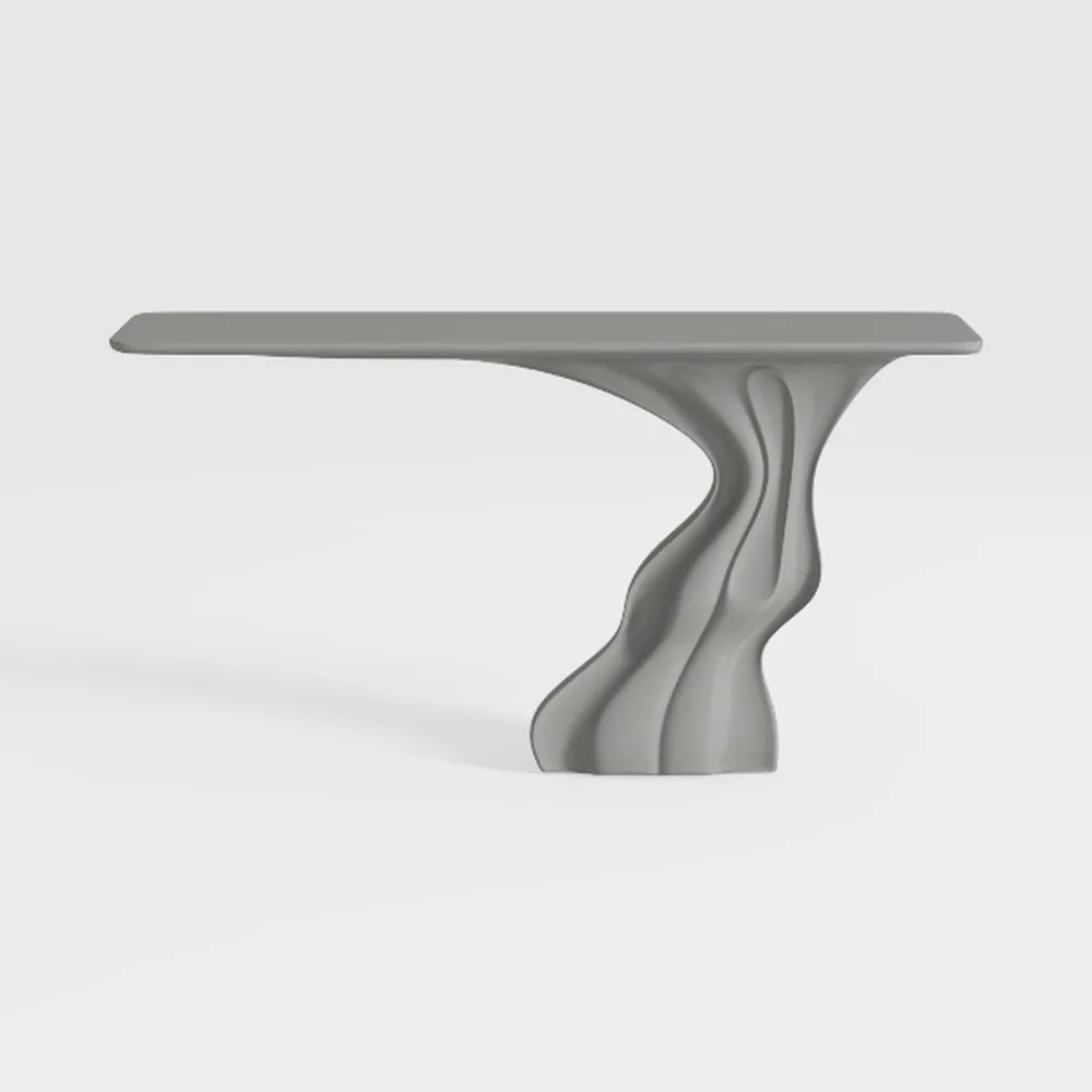 Glennda 29.75 in. H Gray High Gloss Console Table