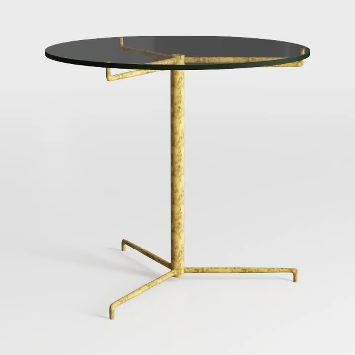 Helios Gold with Tempered Glass Side Table