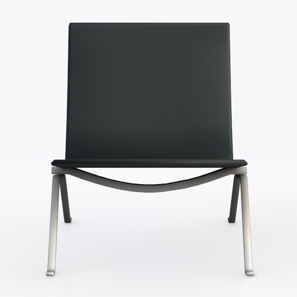 Atlas Modern Accent Chair in Blended Leather, Chro