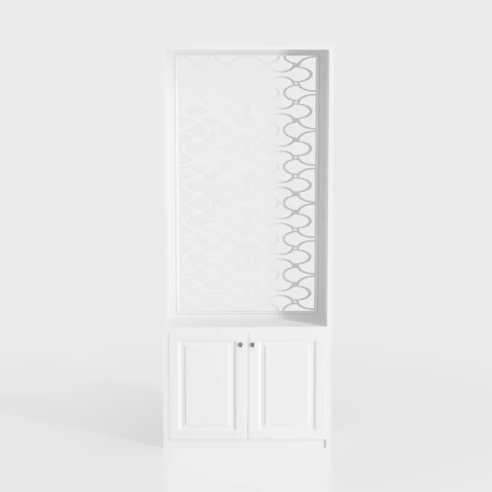 White Bookcase Bookshelf with Doors, 71" Tall