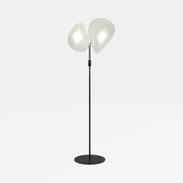 Modern Minimalist Black Metal White Acrylic Floor Lamp 3D Model
