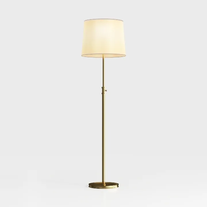 Brass Fabric Modern Adjustable Floor Lamp 3D Model