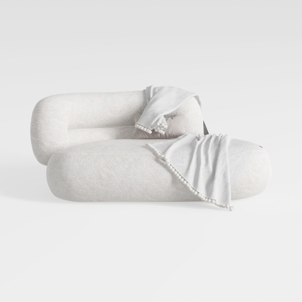 MAKLAINE 64" W Contemporary Boucle Fabric Loveseat