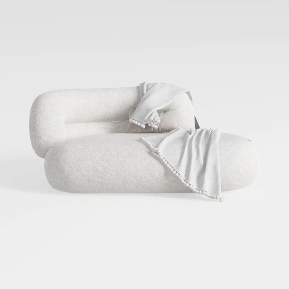 MAKLAINE 64" W Contemporary Boucle Fabric Loveseat