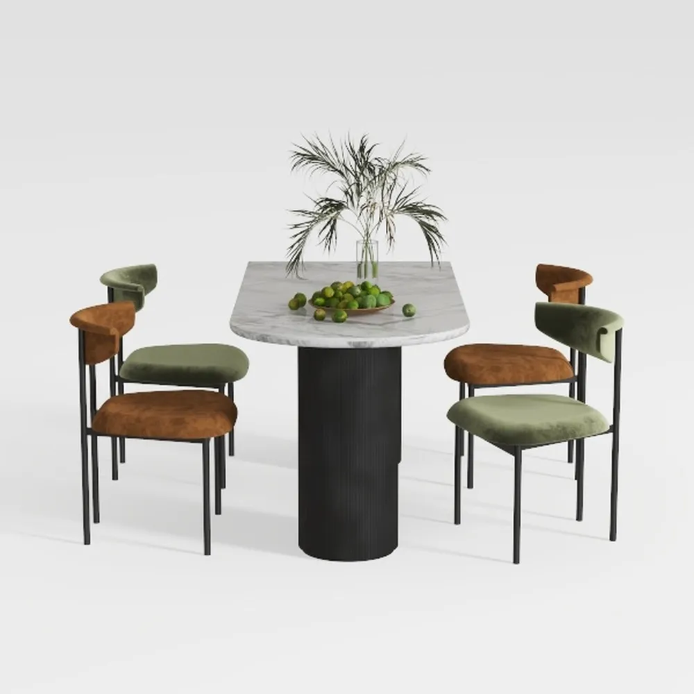 Velvet Dining Chairs Set of 4, Modern Upholstered