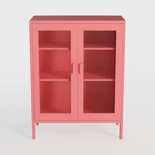Metal Storage Cabinet with Mesh Doors,Steel