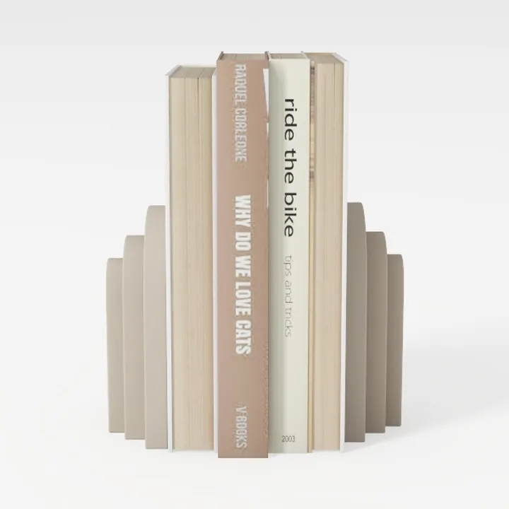 OAKOA Concrete Heavy Book Ends Decorative-Warm Beige