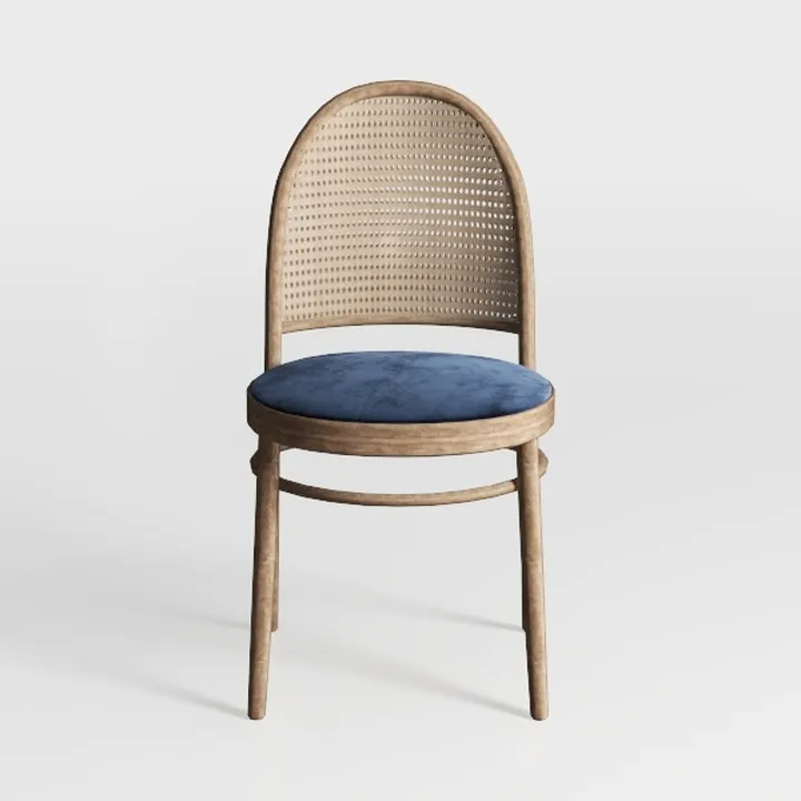 HEAH-YO Rattan Dining Chairs Set of 2, Upholstered
