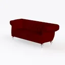 Upholstered Velvet Chaise Lounge with Left Armrest Left 45 Degree View