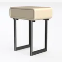 Modern Minimalist Two Drawer Nightstand with Metal Legs 3D Model Left 45 Degree View