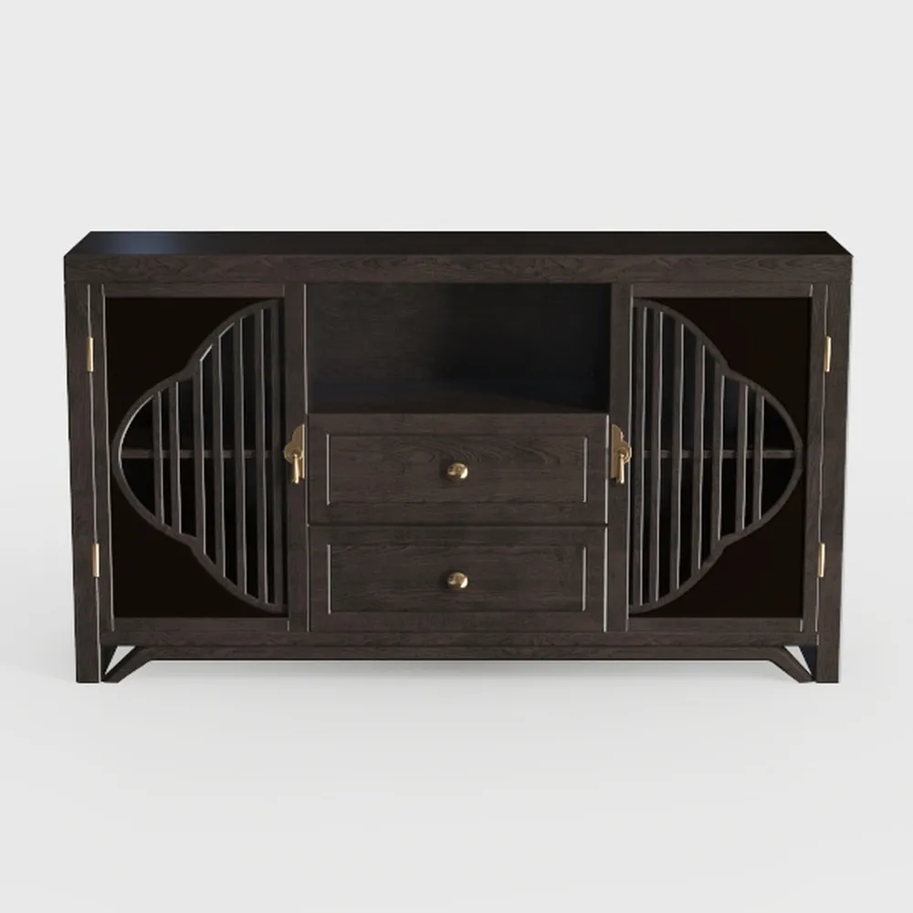 66" Farmhouse TV Stand with Power Outlets for 75