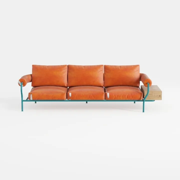 Valencia Varese 90" Full Leather Couch Cognac Tan 