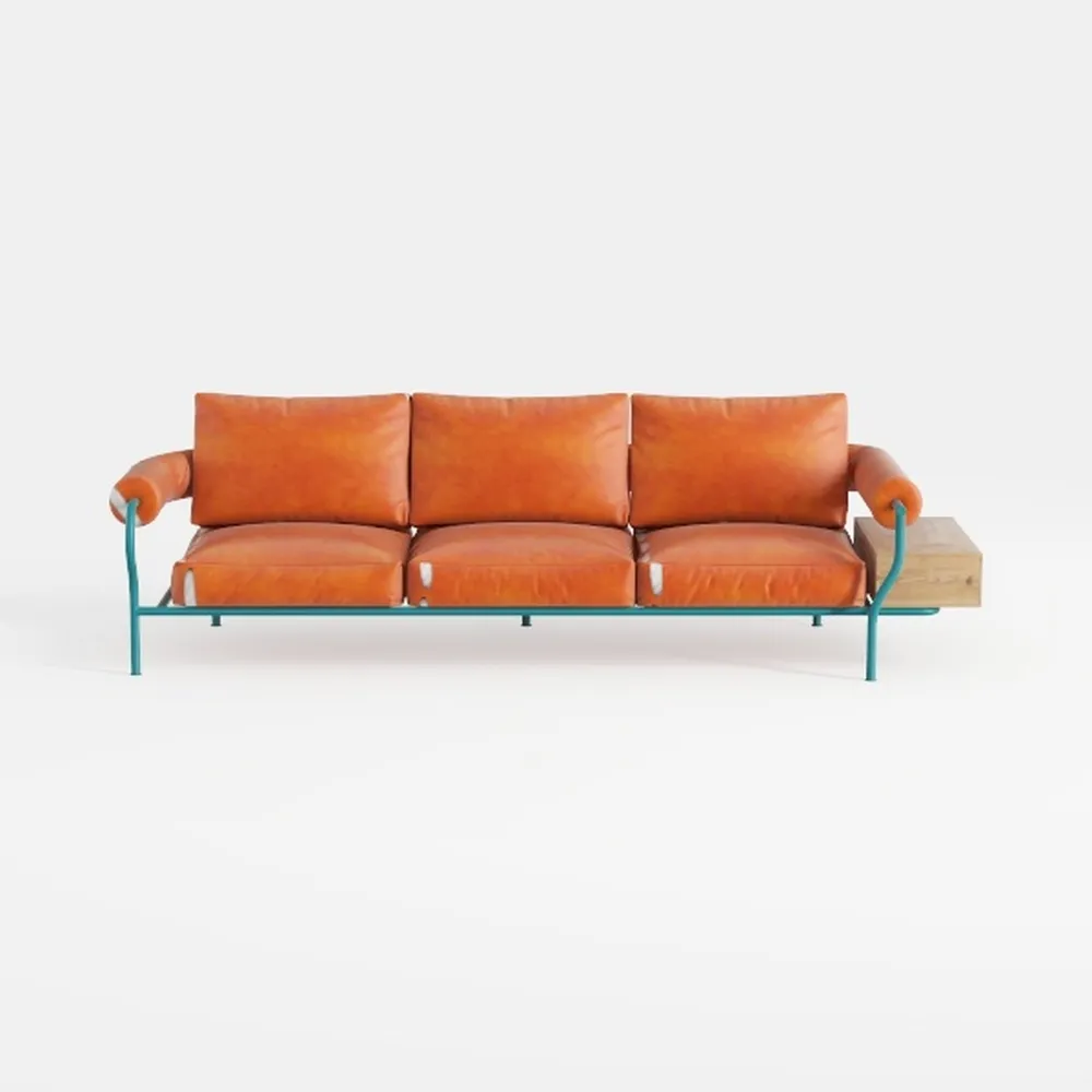 Valencia Varese 90" Full Leather Couch Cognac Tan