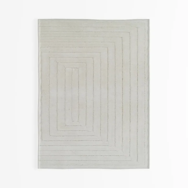 Minimalist Neutral Geometric Tufted Area Rug 3D Model