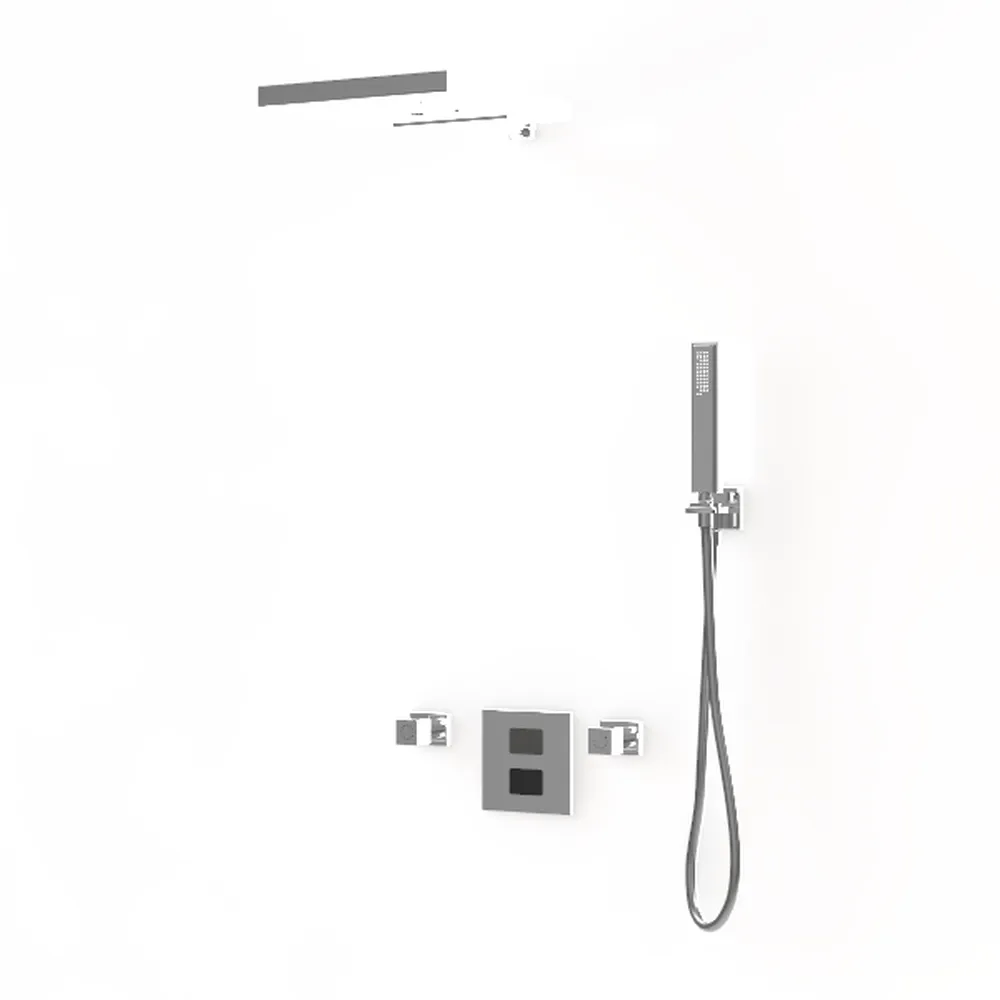 Brushed Brass Shower Faucet Set, 3 Way 10" Wall