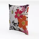 Vintage Floral Print Fabric Throw Pillow 3D Model Left 45 Degree View