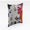 Vintage Floral Print Fabric Throw Pillow 3D Model Right 45 Degree View