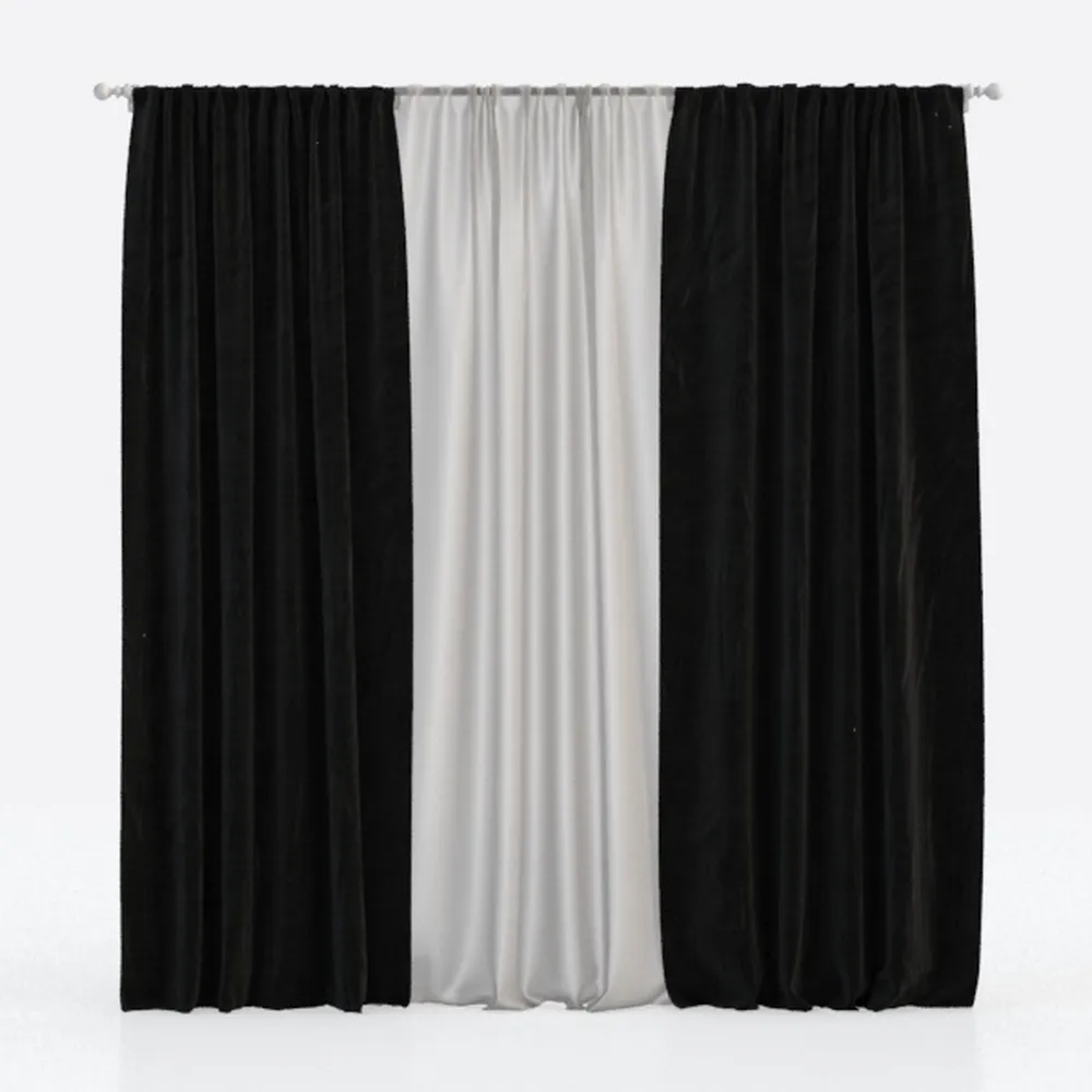 Joydeco Black 100% Blackout Curtains 108 Inch 2