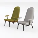 Lunarable Green Office Chair Slipcover Left 45 Degree View