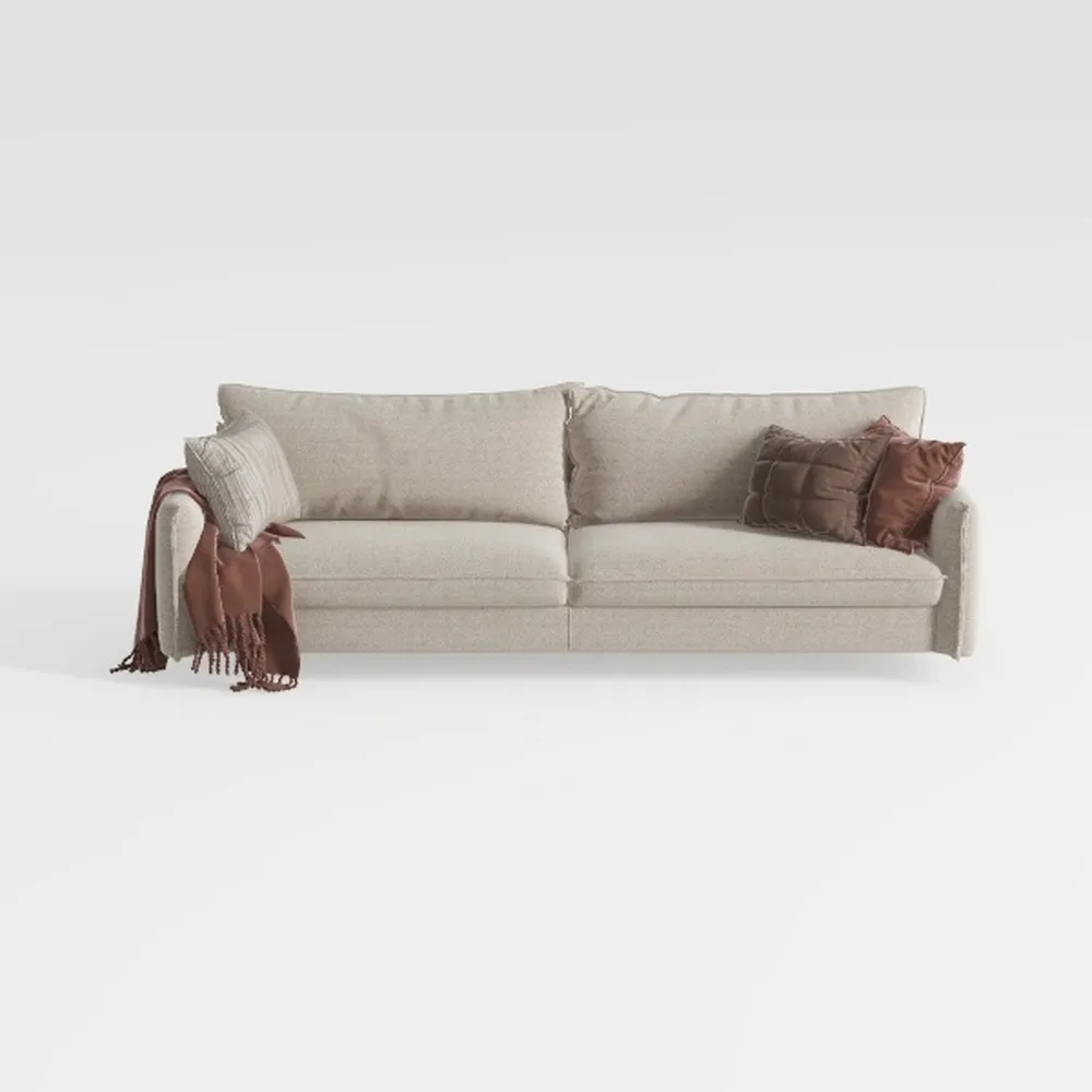 ZeHuoGe Chenille Two-Seater Sofa with 1 Footrest
