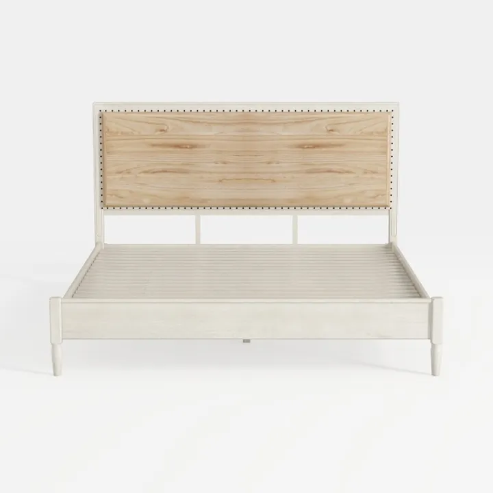 IDEALHOUSE Queen Metal Bed Frame with Rattan 