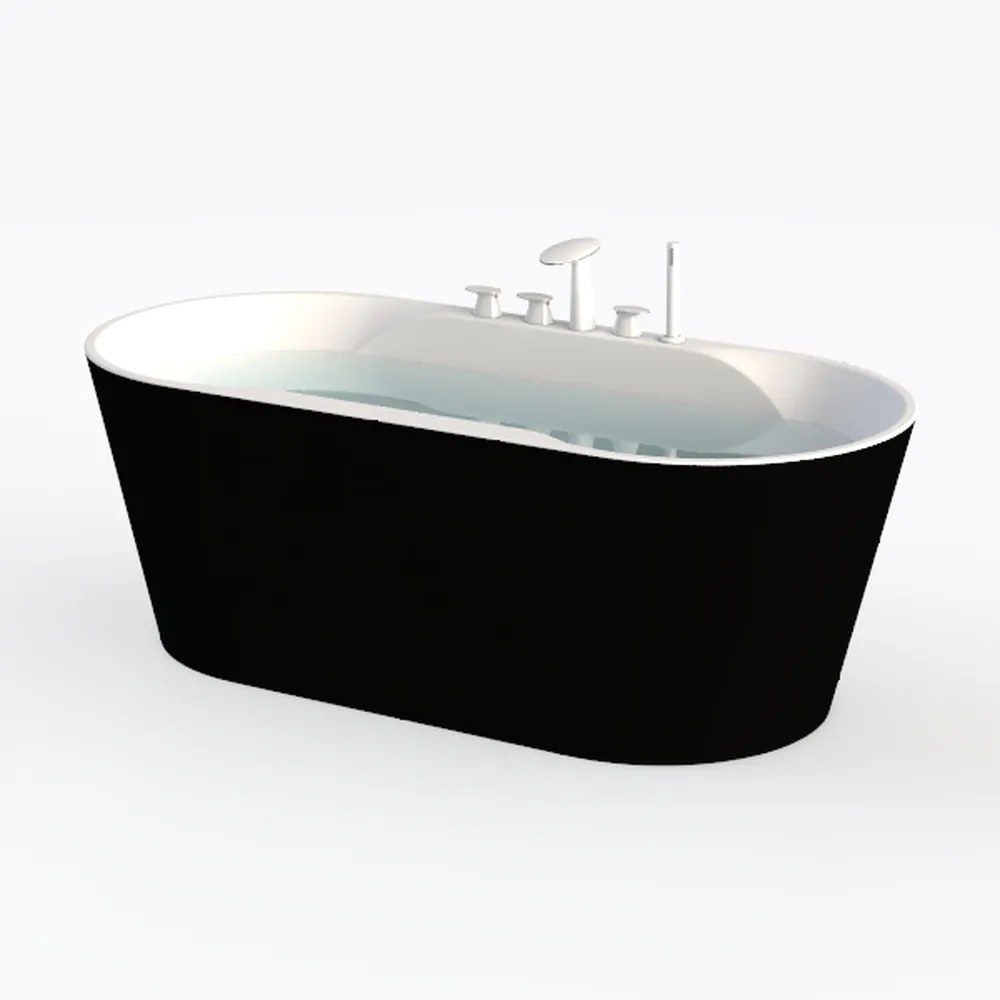 67 Inch Acrylic Freestanding Bathtub with Chrome