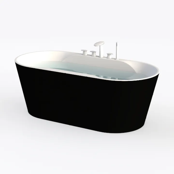 67 Inch Acrylic Freestanding Bathtub with Chrome