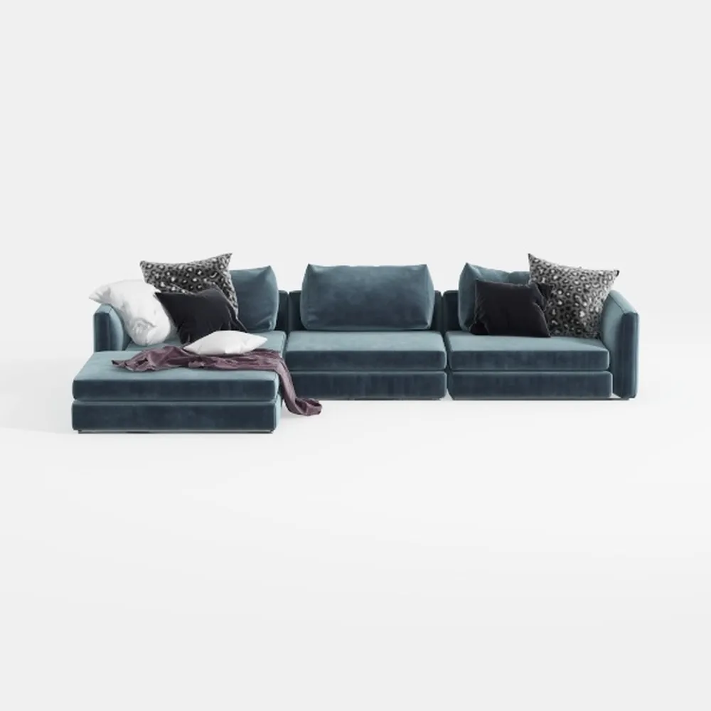 U-Shaped Modular Sectional Sofa with Reversible