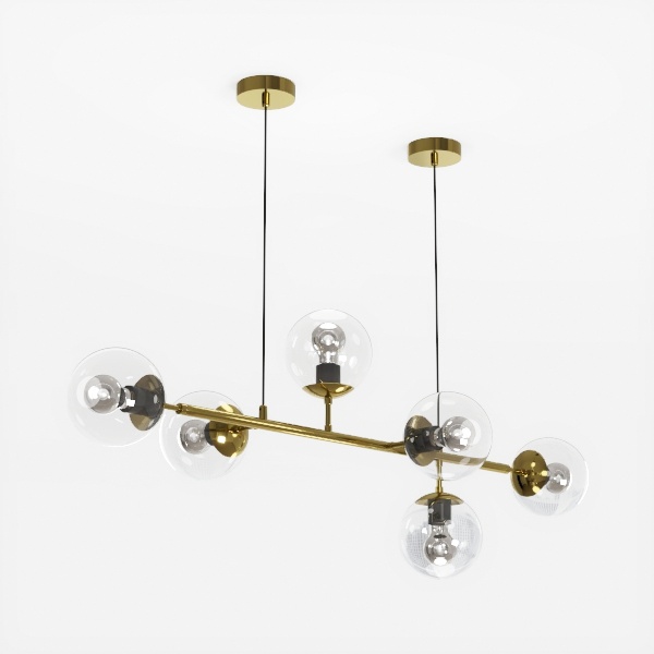Sputnik Chandelier Modern Industrial E26 Gold