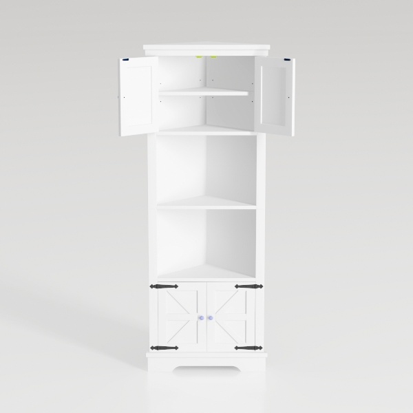 SoBuy 63.4&quot; Tall Corner Cabinet, Bathroom Storage