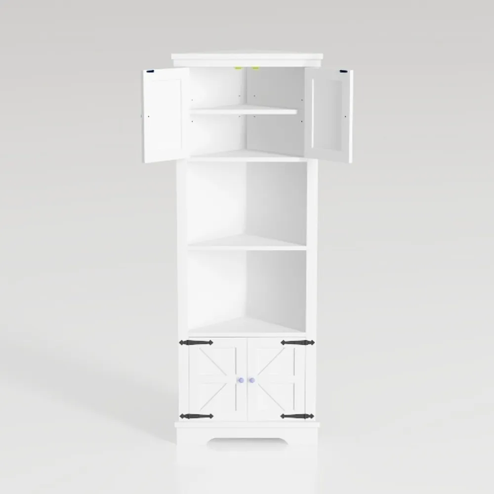 SoBuy 63.4" Tall Corner Cabinet, Bathroom Storage