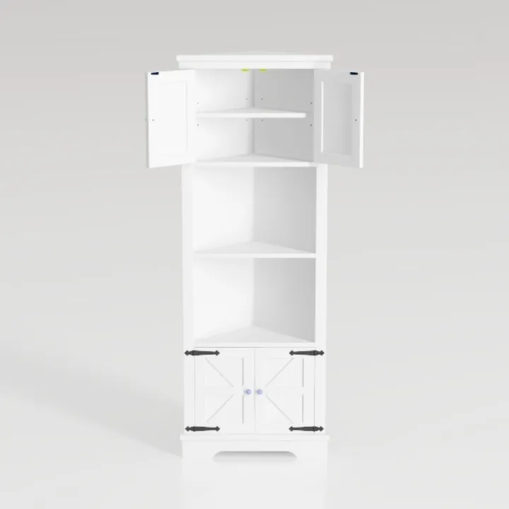 SoBuy 63.4" Tall Corner Cabinet, Bathroom Storage