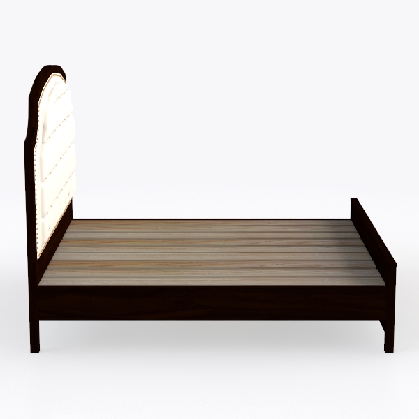 GDFStudio Acacia Wood Bed, Light Brown Glaze Queen
