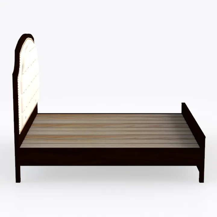 GDFStudio Acacia Wood Bed, Light Brown Glaze Queen