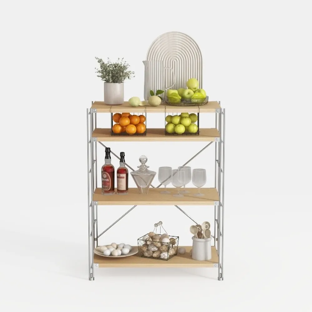 VASAGLE Hutch Bakers Rack with Power Outlet, 14