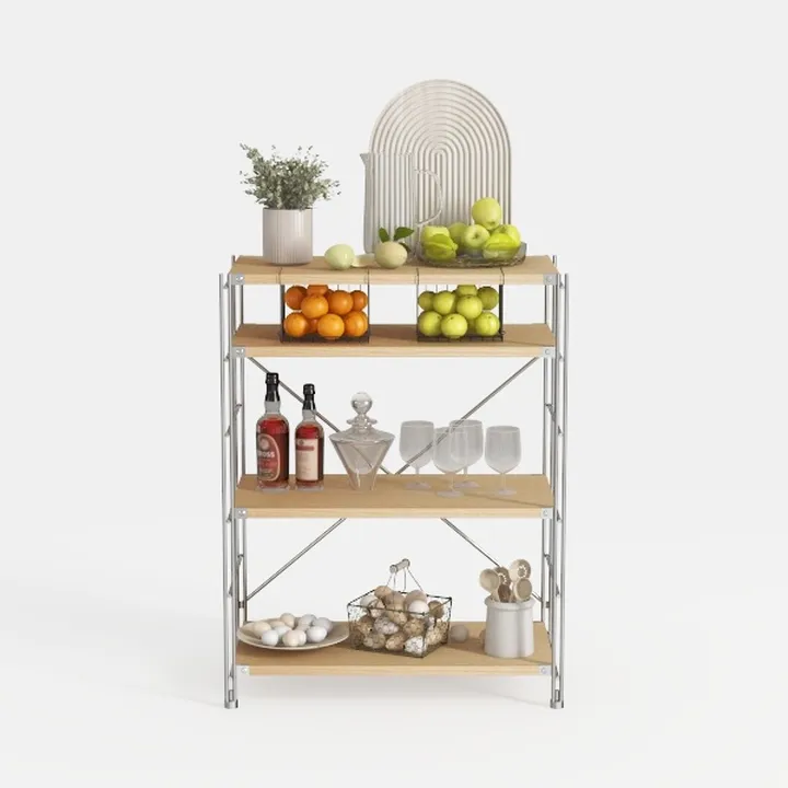 VASAGLE Hutch Bakers Rack with Power Outlet, 14