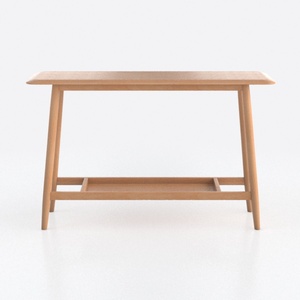 Minimalist Solid Wood Console Table With Lower Storage Shelf 3D Model